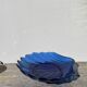 Blue glass shell salad bowl