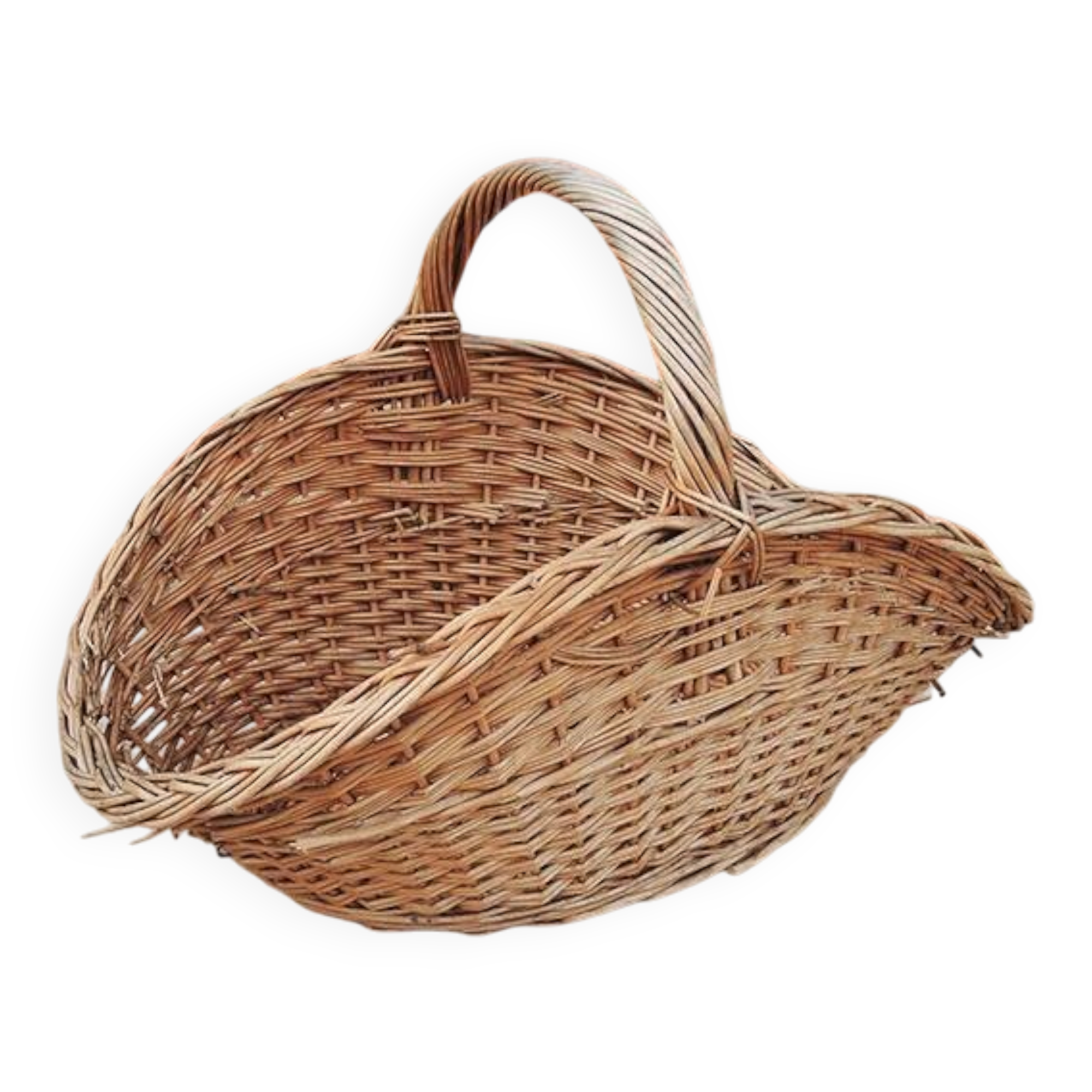 Old wicker log basket
