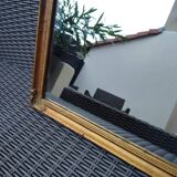 Miroir en bois, doré à la feuille d'or.