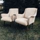 Pair of vintage armchairs 1950 armrests in wave