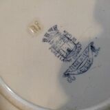 6 blue hollow plates porcelain Gien iron earth