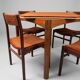 Cantú mobile table, vintage game table, dining table with 4 chairs, 50'
