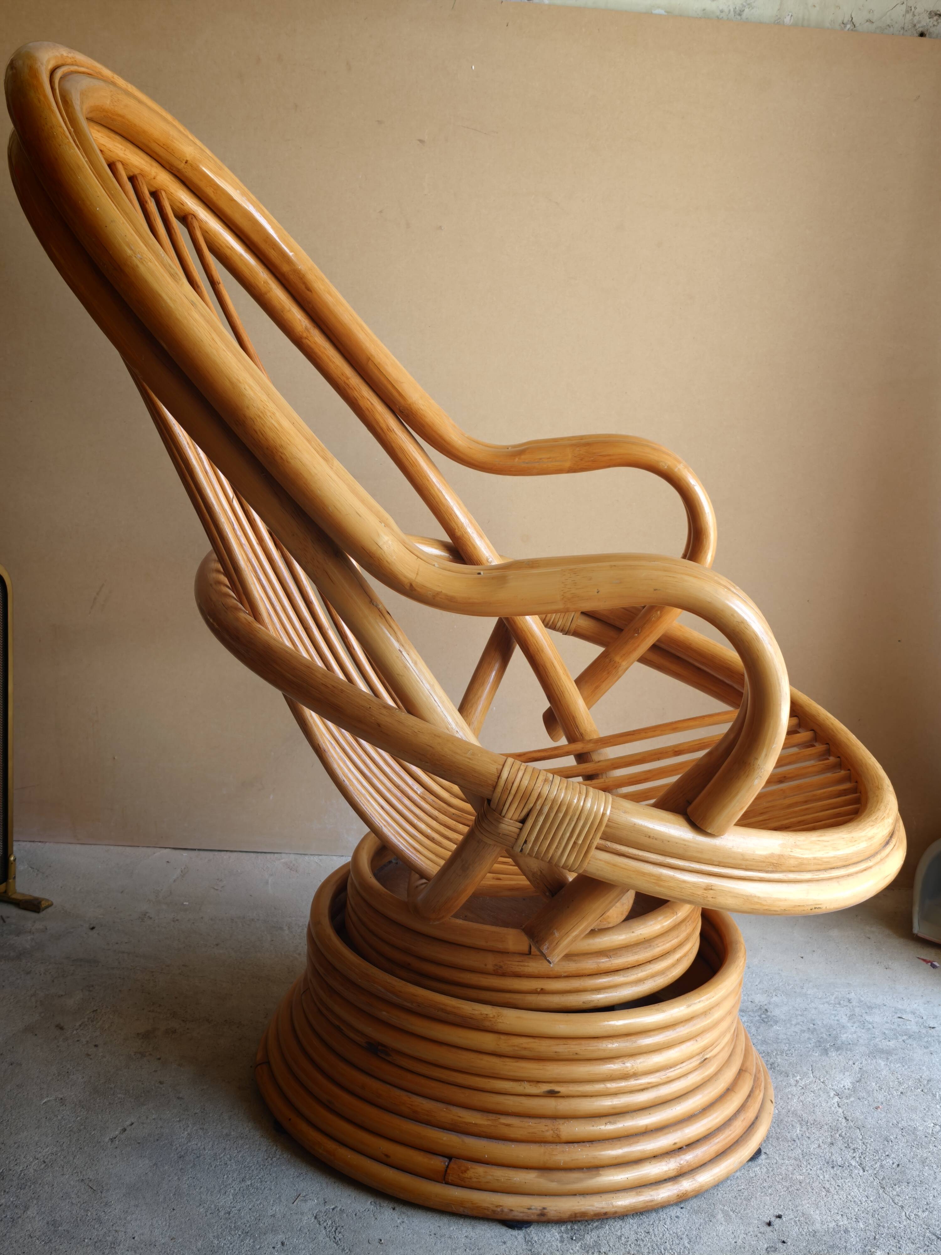 Fauteuil en bambou année 70