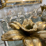 Brass flower candle holder
