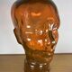 Decorative sculptural head in amber glass – Contemporary design