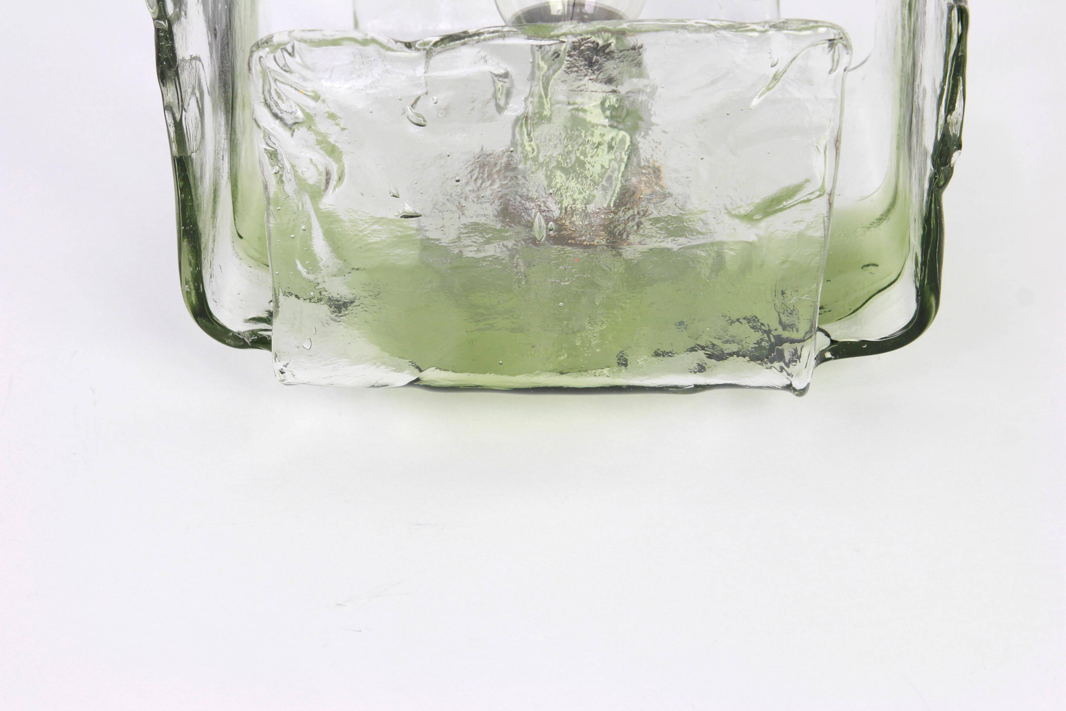 Large glass wall lamp designed by Carlo Nason for Kalmar, 1960s.