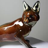 Large ceramic fox from St Clément, after Kraner, 1930s-50s.