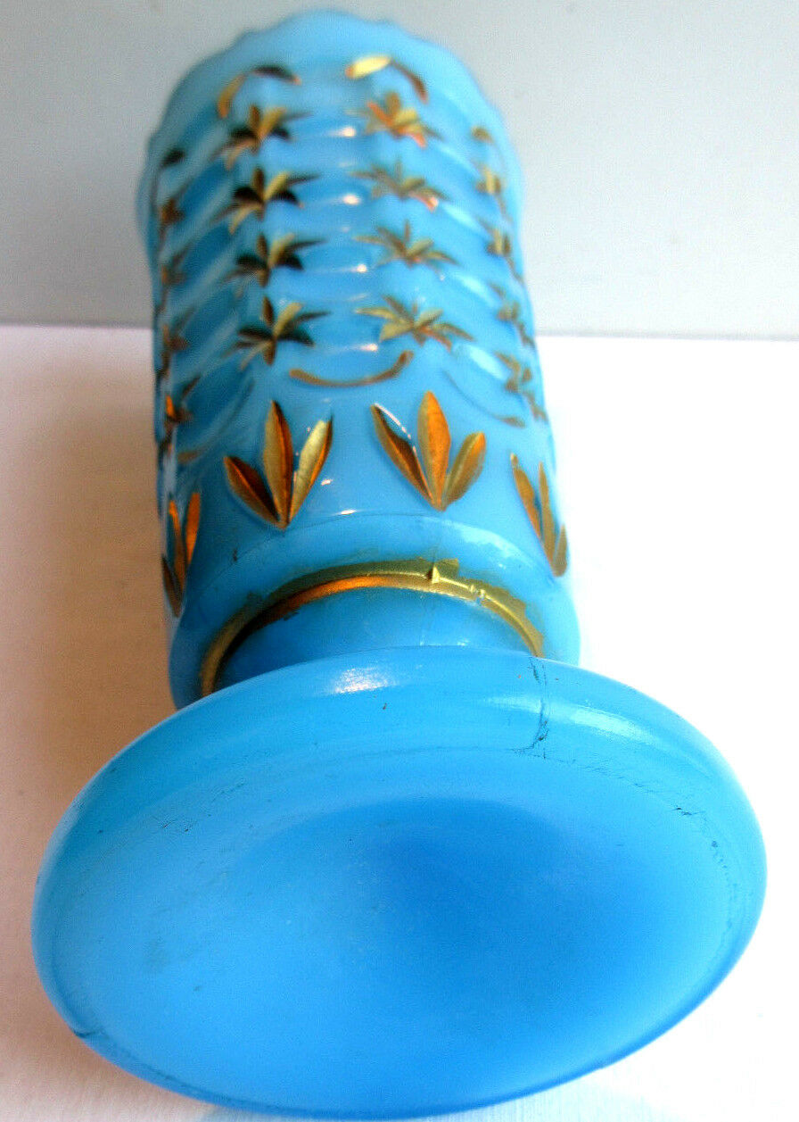 Church vase for offering to the Virgin, starry blue opaline Gold