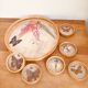 Ensemble plateau et sous verres vintage