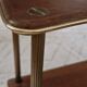 1950s wood and brass wall shelf