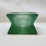 Modernist vintage square vase in frosted molded pressed glass