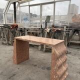 Sculptural solid stone desk / console
