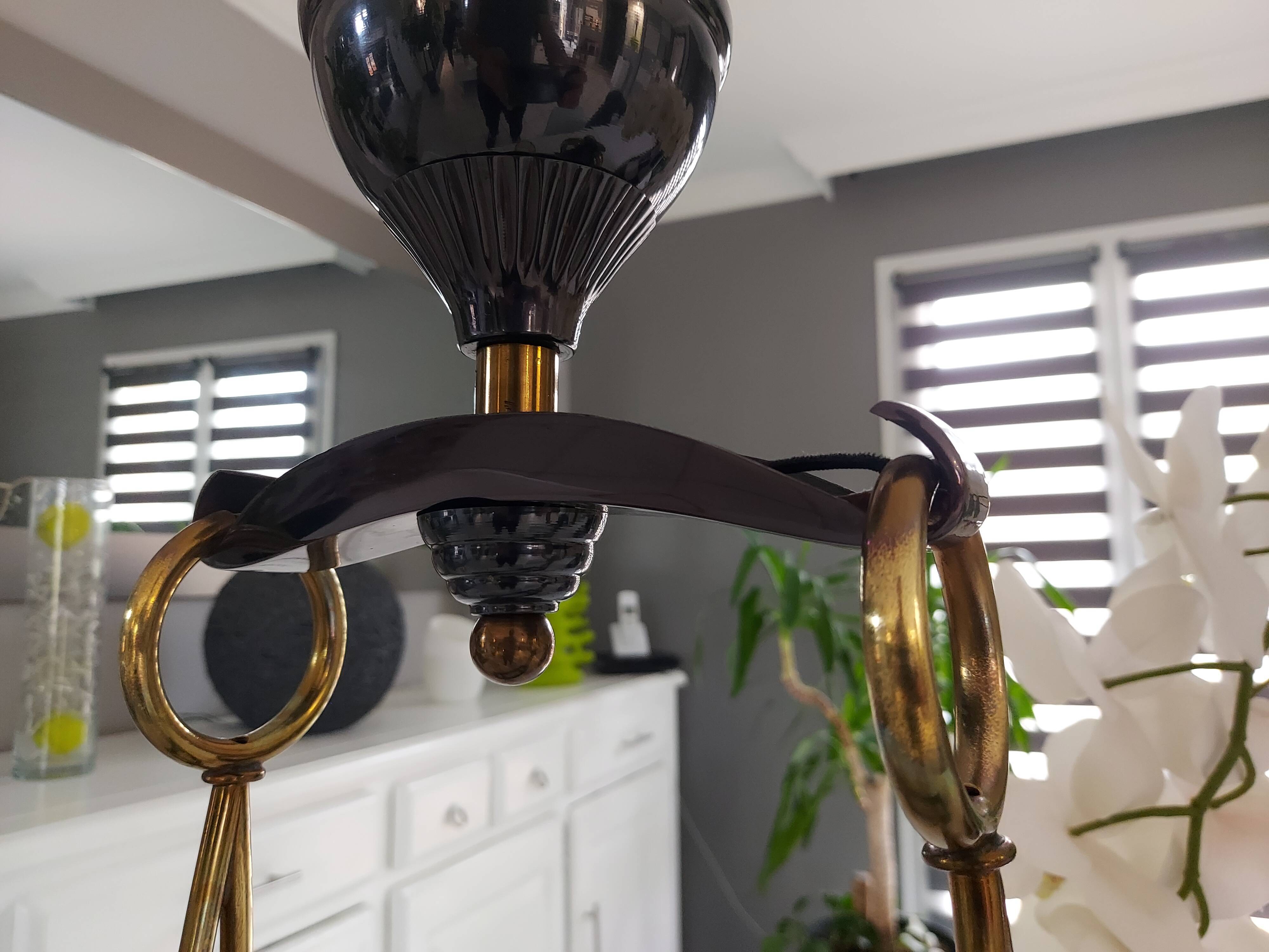 Vintage chandelier art deco 8 fires 1950