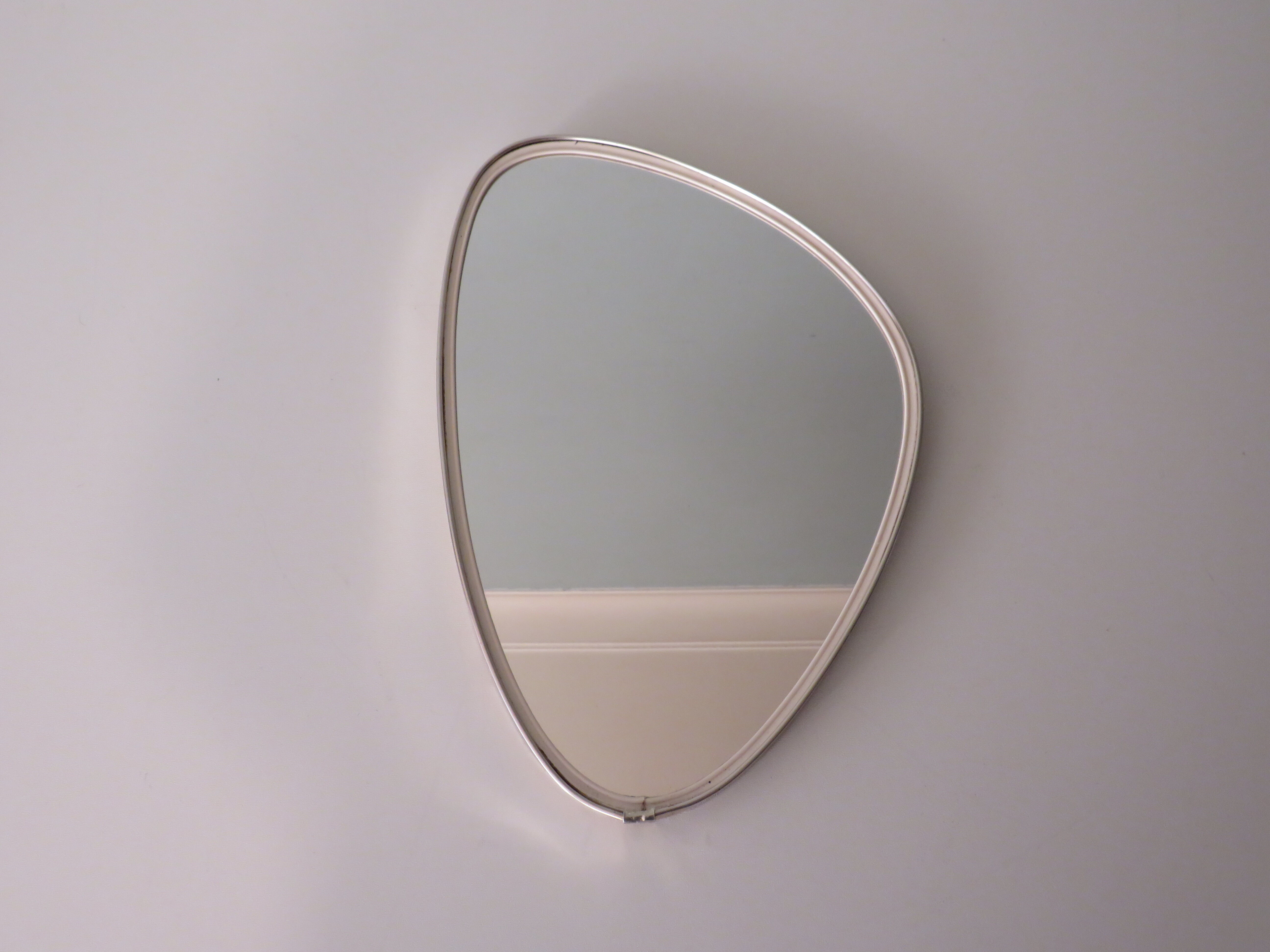 Free-form mirror with gold edge, 1950, 40x27 cm