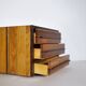 Vintage Cube Chest of Drawers in Cherrywood and Wenge, Unique Piece, 1970s