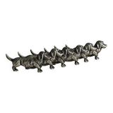 6 metal knife holders in the shape of small dogs
