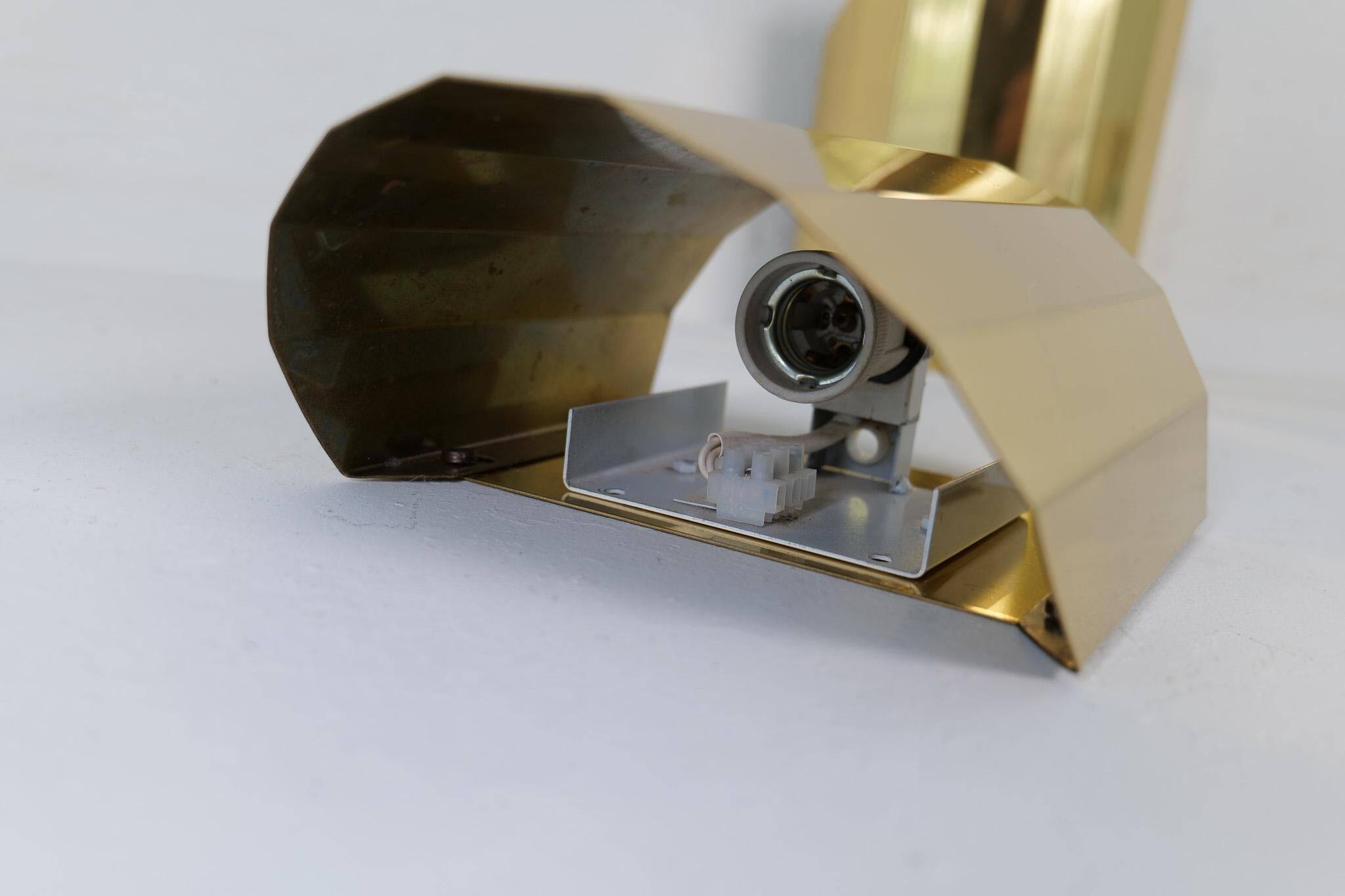 Pair of brass wall sconces in mid-century style Atelje Lyktan Sweden 1970s
