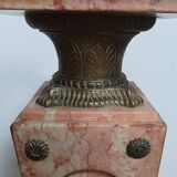 Colonne haute en marbre rose et bronze style Louis XVI