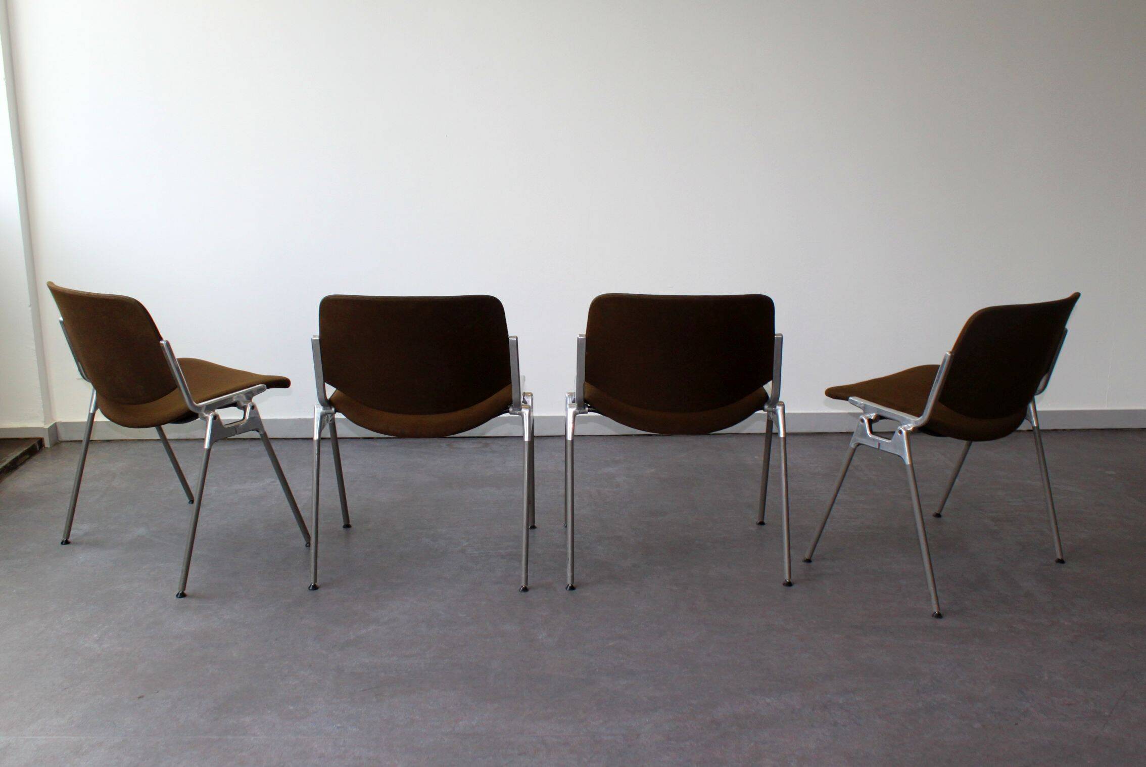 Set of 4 DSC 106 chairs by Giancarlo Piretti for Castelli, Italy, 70s