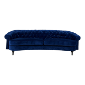 3-seater sofa type Chesterfield in blue velvet