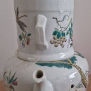 Antique Chinese enameled porcelain teapot with famille rose decoration