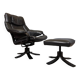 Fauteuil pivotant Skalma avec repose-pieds design danois