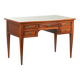 Elegant English style desk with green leather top, gold details and drawers