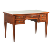 Elegant English style desk with green leather top, gold details and drawers