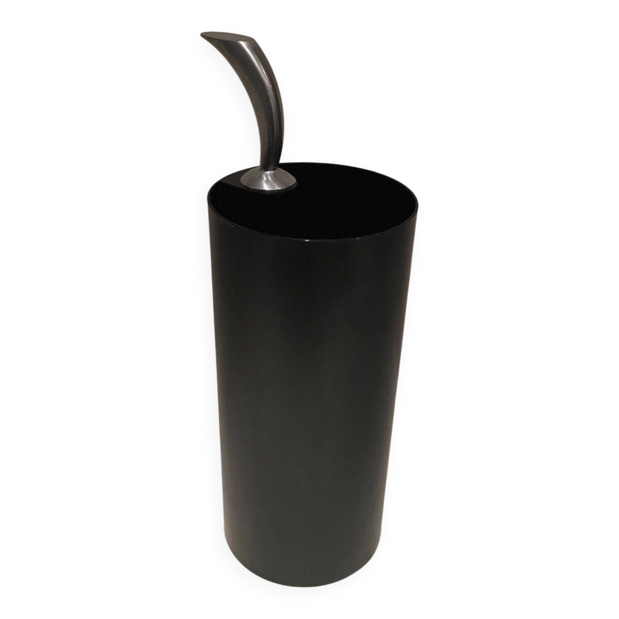 "Golf" umbrella stand in black plastic and chrome