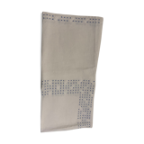 Nappe en lin blanc brodés bleu