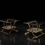 Vintage Mid-Century Italian Modern Glass Coffee Tables, 1960s, Set of 2