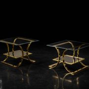 Vintage Mid-Century Italian Modern Glass Coffee Tables, 1960s, Set of 2
