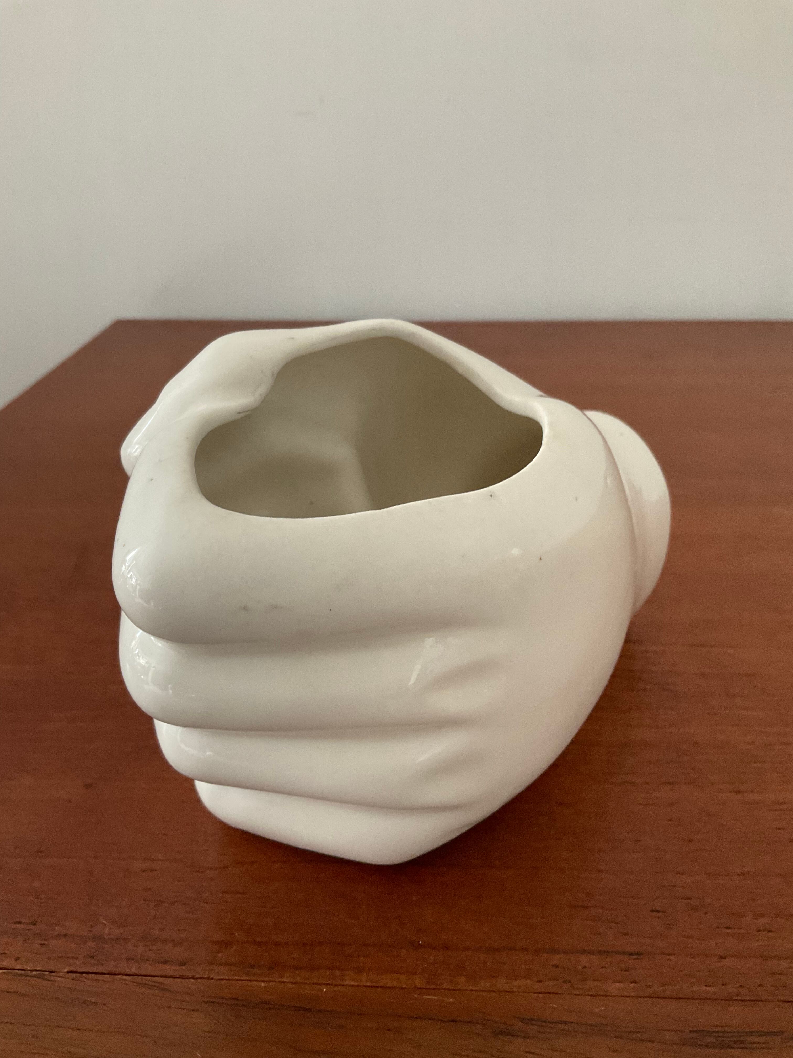 Ceramic hand vase from the 70s