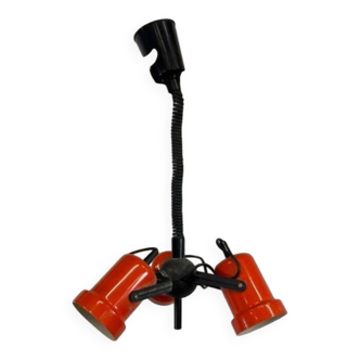 vintage orange pendant light with 3 spots