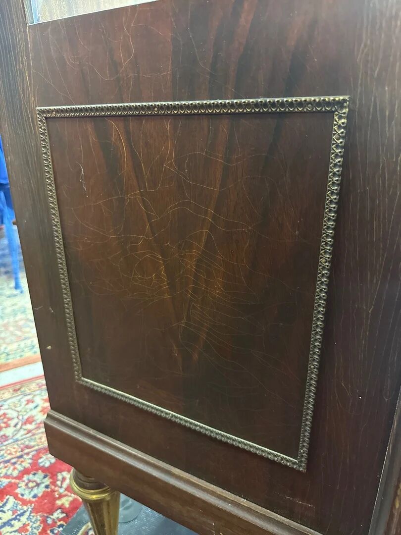 Vitrine ancienne bois marbre – Meuble vintage
