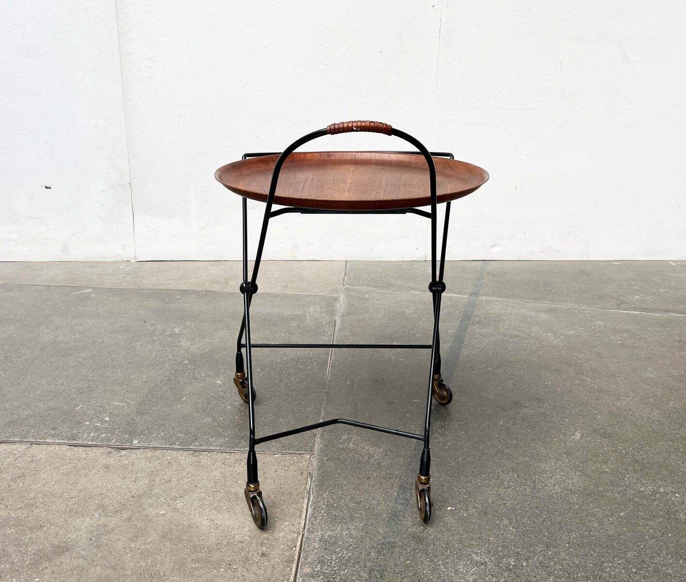 Modern folding teak trolley from the mid-century, Sweden, 1960s