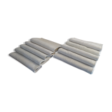 10 old embroidered napkins with L.J monogrammed damask cotton