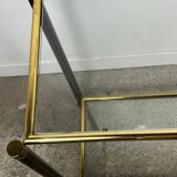 Vintage console in brown metal and brass 1970