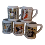Beer mugs Porcelain by France Pillivuyt posters Toulouse Lautrec