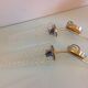 Pair of brass wall lamps conical glasses from the 60's