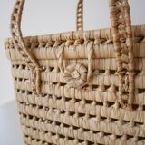 Basket made of woven palm leaves