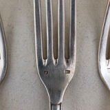 6 silver metal forks, 1930