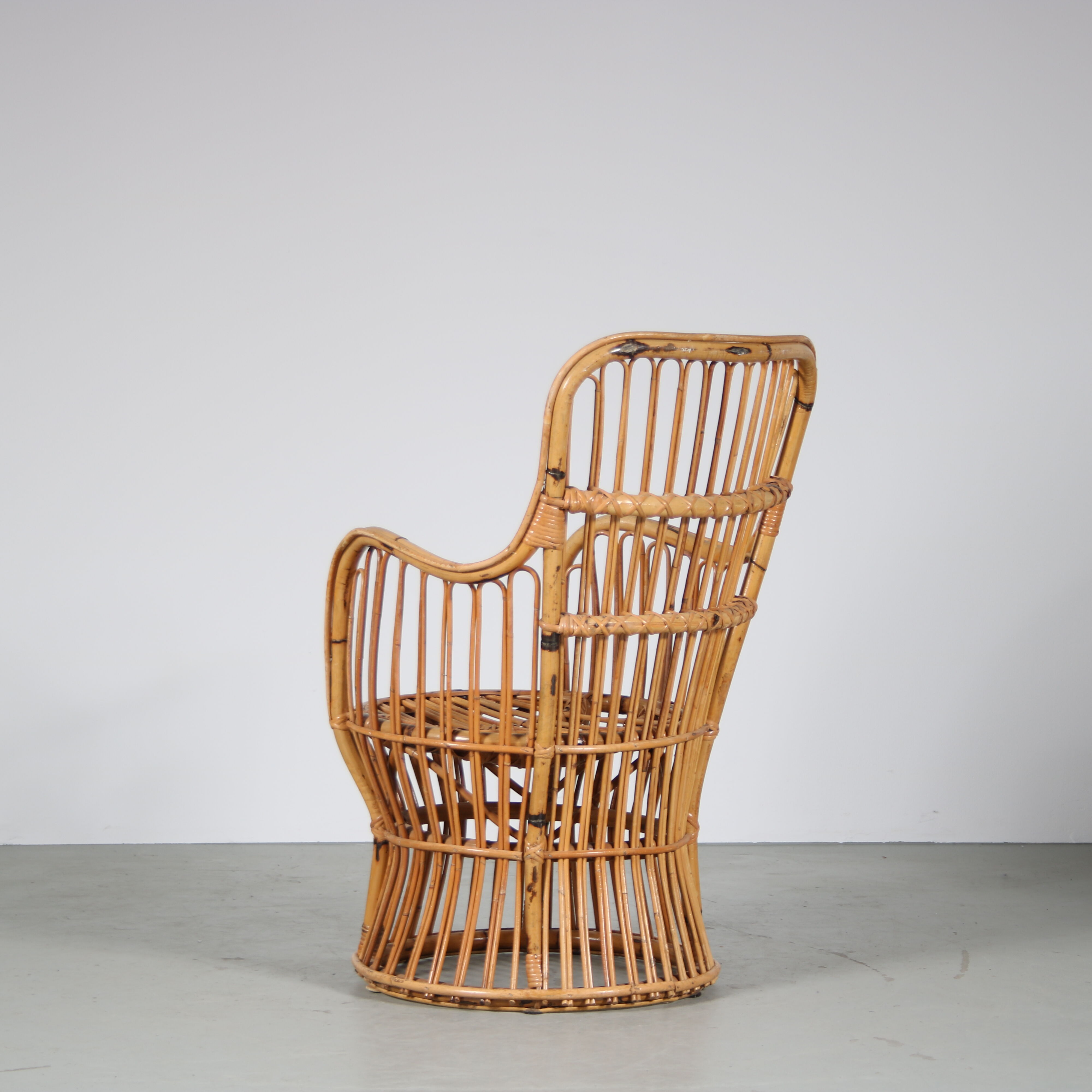 1950s rattan armchair from the Netherlands