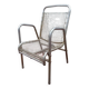 Vintage armchair in ribbed fabric and chrome steel from the 1940s France