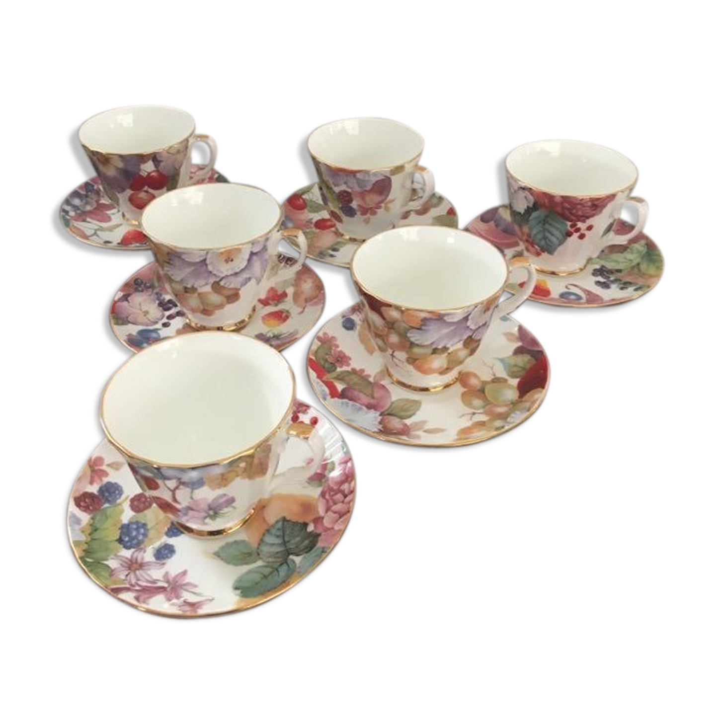 Coffee service in porcelain stamped Duchess