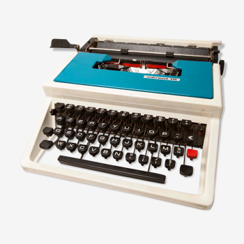 Machine à écrire underwood 315 portative bleue avec son étui de transport