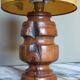 Vintage solid wood lamp and herbarium lampshade