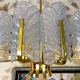 Chandelier Carl Fagerlund by Orrefors with 10 Murano leaves 1960