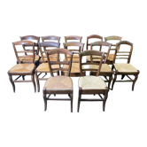 Suite of 12 rustic mulched chairs