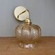 Vintage golden globe angled wall light in amber glass